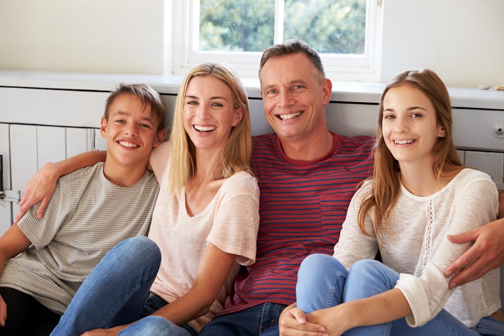 happy family with parent in recovery