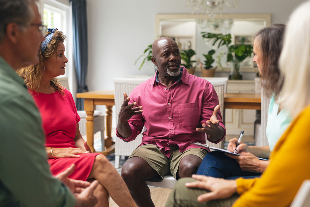 Clients living on-site in a residential treatment center with 24/7 support and care.