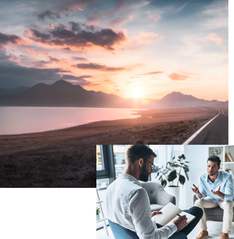 man in New Jersey wearing glasses taking notes while talking to alcohol rehab therapist