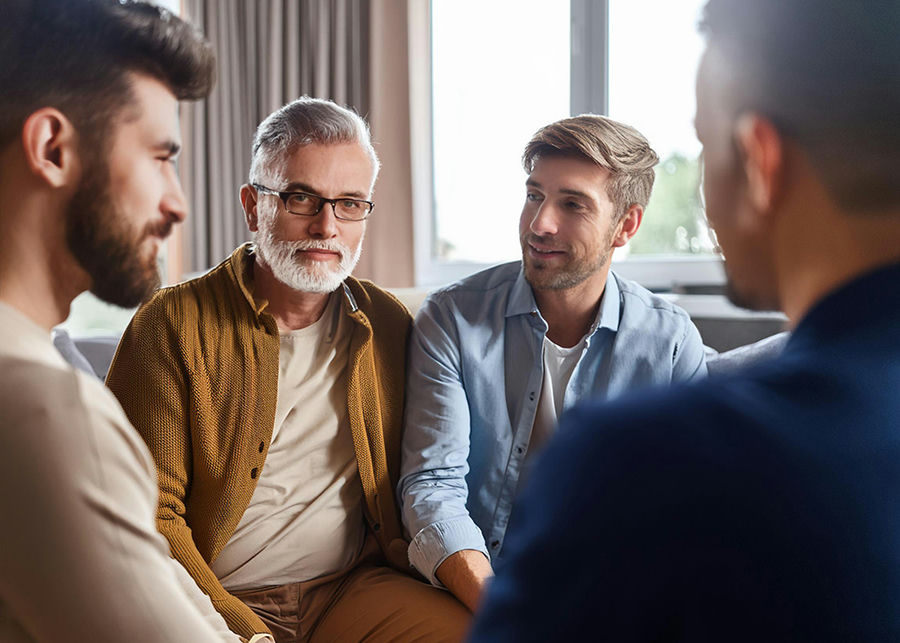 Family therapy session helping rebuild relationships during recovery