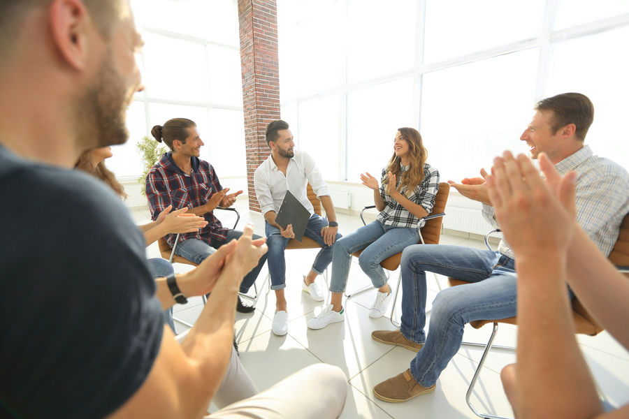 Group therapy session providing structured support for addiction recovery in an Intensive Outpatient Program