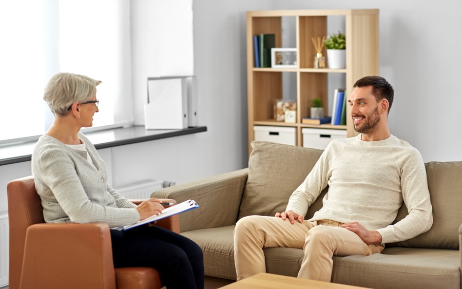 therapist and patient in a therapy session