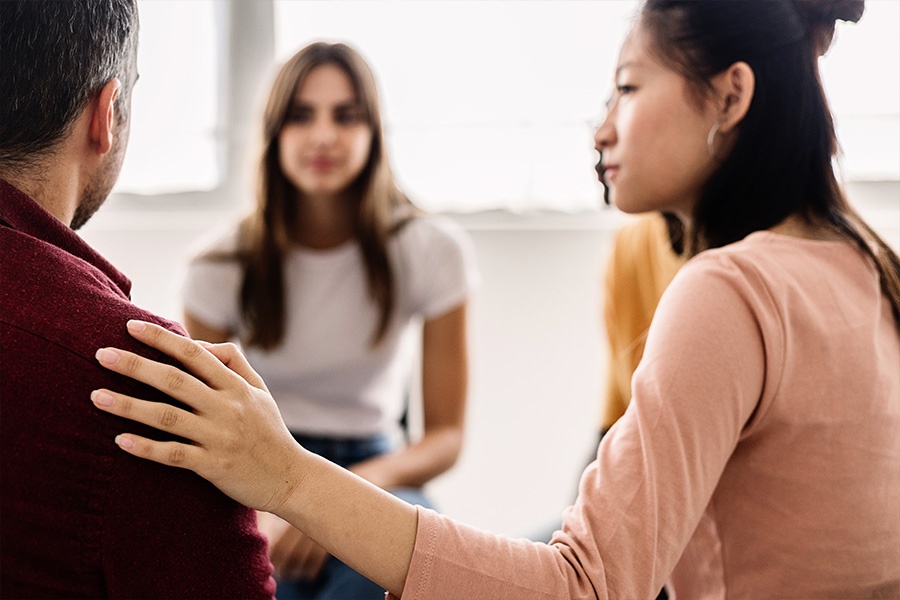 group therapy session at bcbs outpatient rehab