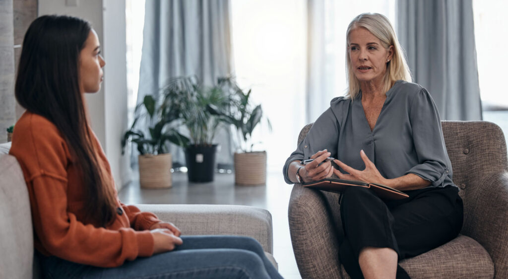 a woman in a therapy session